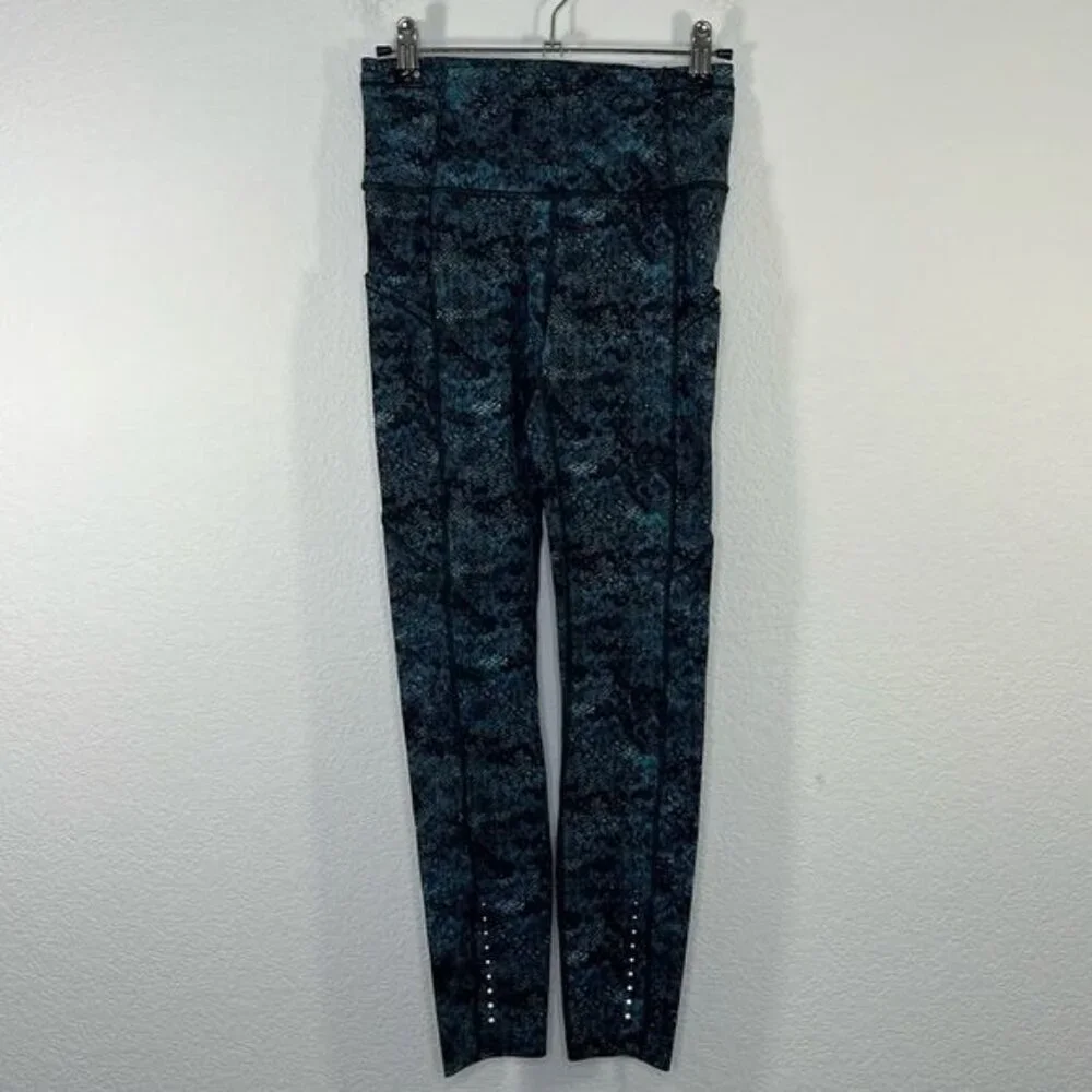 Lululemon Fast And Free 7/8 Tight Fairisle Multi‎ Black size 4